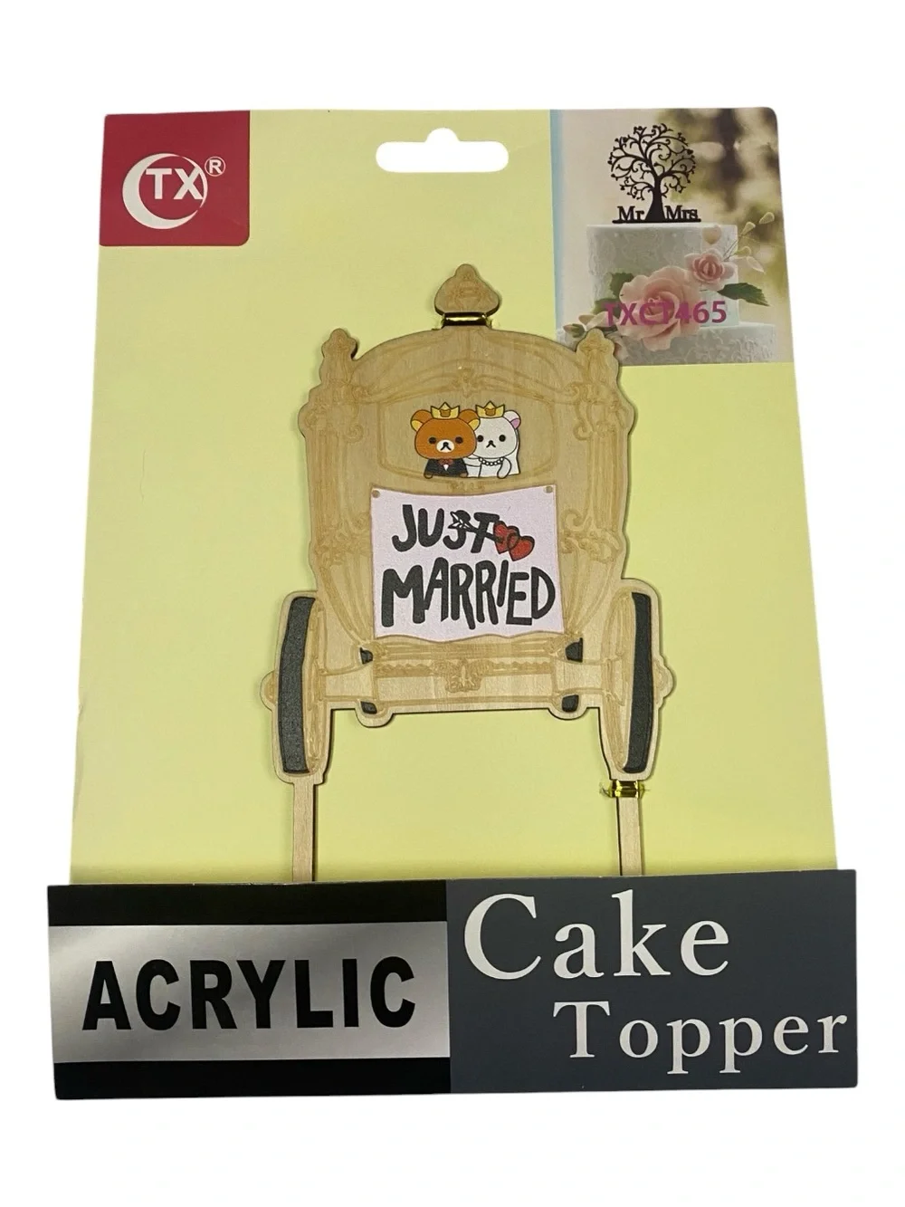 ‘Just Married' Cake Topper